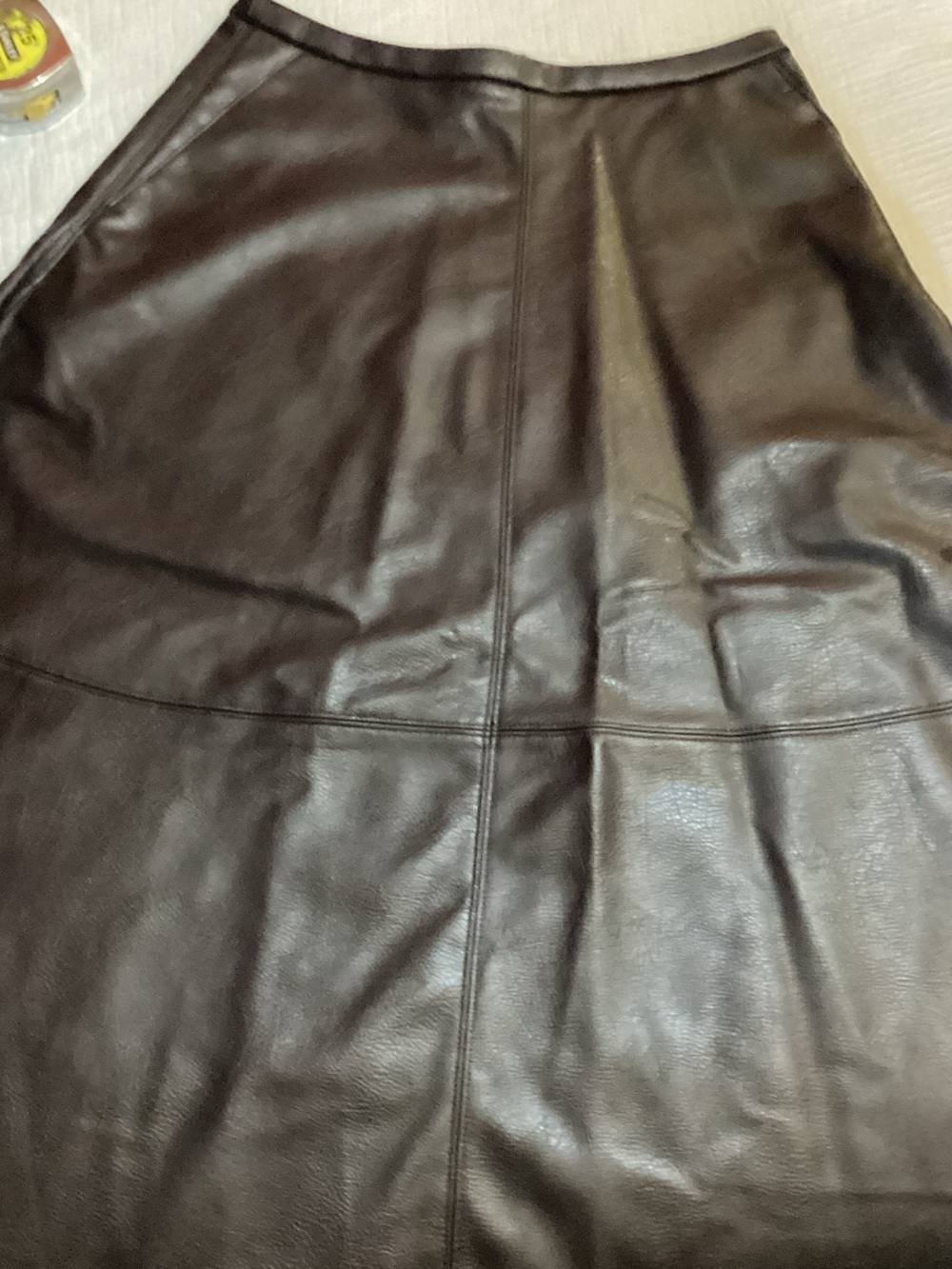 H&M faux Leather Midi Skirt